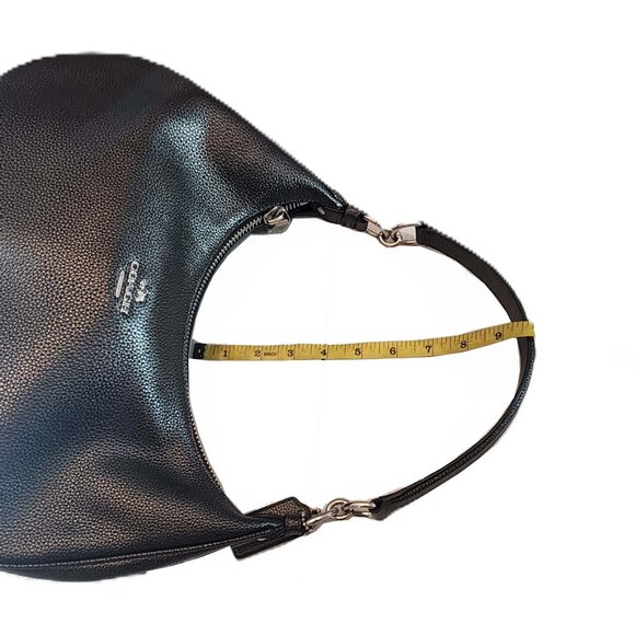 Coach Gray Metallic Hobo Pebble Leather Shoulder Bag - Picture 8 of 13